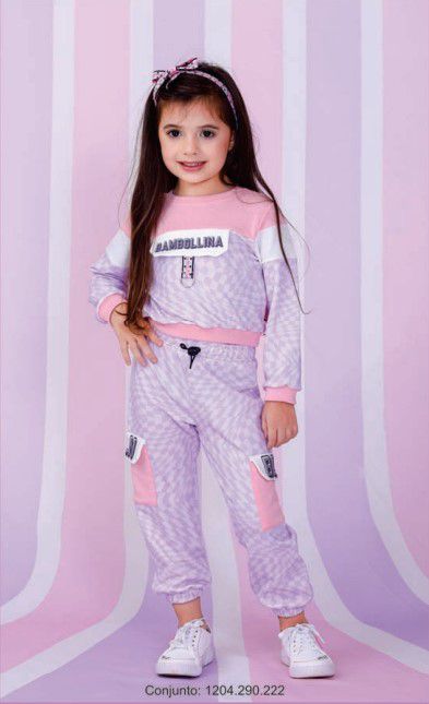 CONJUNTO MOLETOM QUAD LILAS CALCA JOGGER DE MOLETINHO BAMBOLLINA