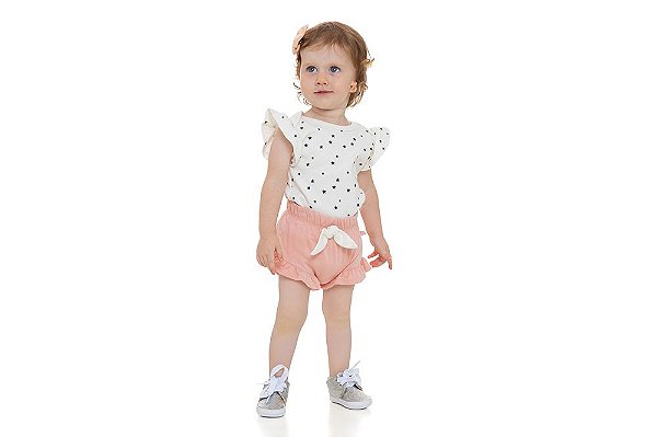 CONJUNTO BODY COM SHORTS ESTRELINHA MENINA 0603011 BABY GUT