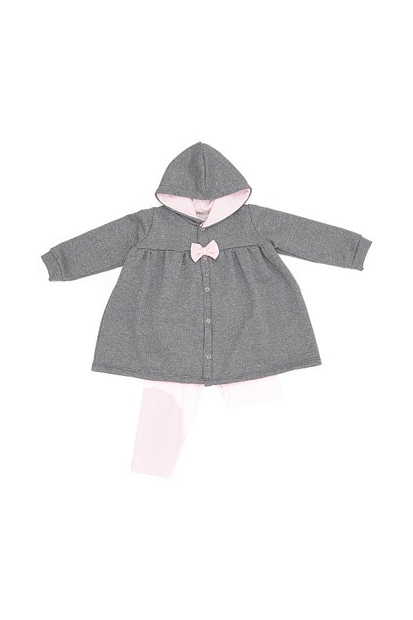 CONJUNTO CASACO MESCLA CAPUZ COM CALCA 0636015 BABY GUT