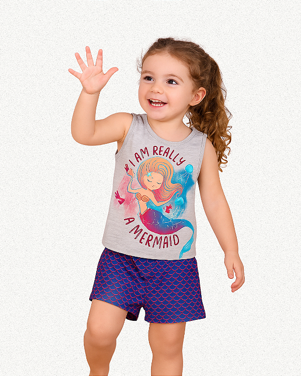 PIJAMA INFANTIL FEMININO SEREIA MAGICA