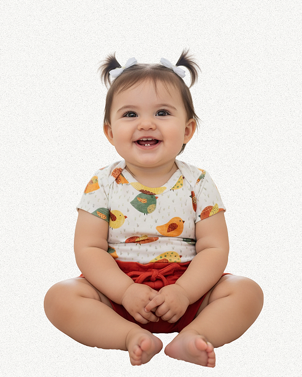 KIT SBODY E SHORTS PASSARINHAS