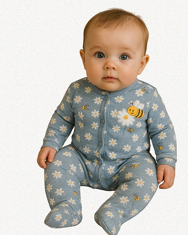 MACACAO LONGO BEBE MARGARIDAS E ABELHINHAS