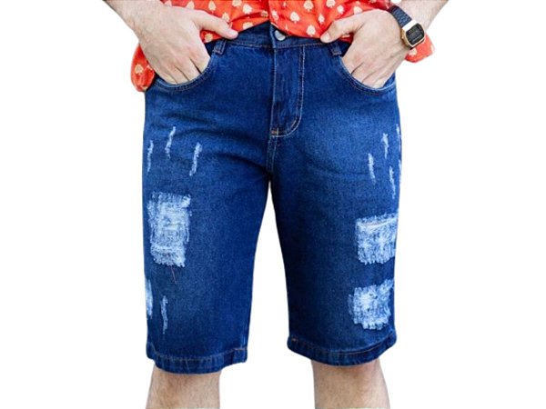 Bermuda jeans com lycra masculina tamanho 50 Clearance