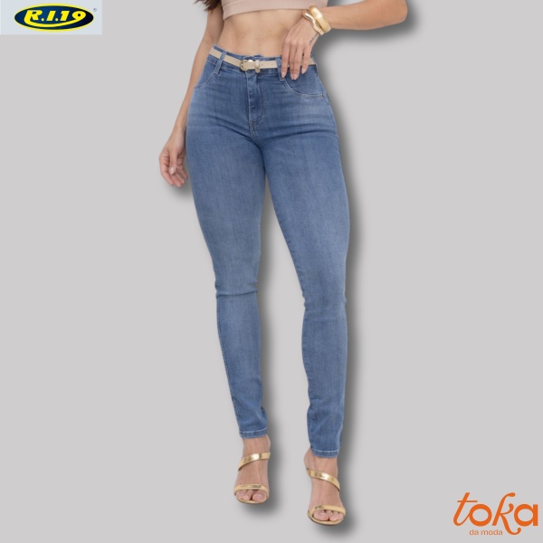 Calça Jeans Skinny C/Cinto 38/46 R.I.19