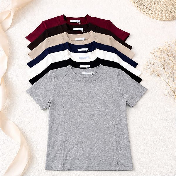 T-SHIRT BASICA  M.C C/RECORTE M/GG CHIC TOP