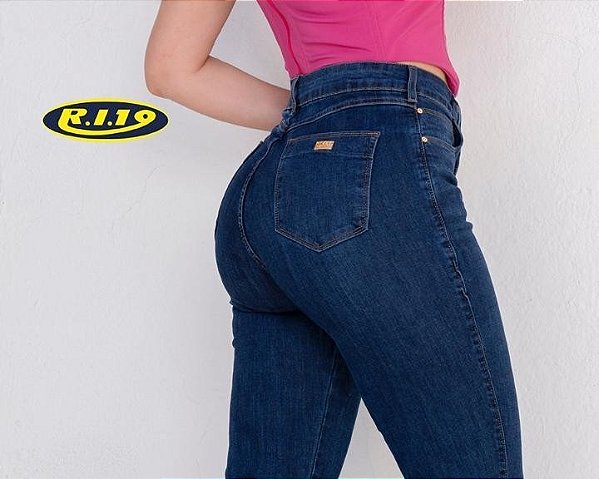 CALÇA JNS SKINNY ESCURA MULHERES ALTAS RI775 40/50 RI19