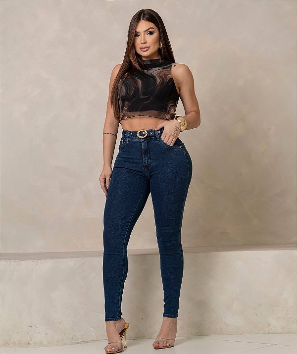 CALÇA SKINNY RI625 C/CINTO 36/46 RI19