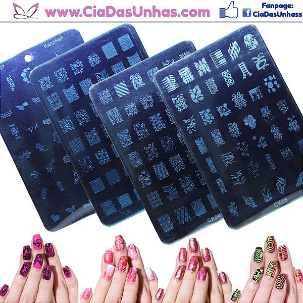 Placa Carimbo de unha 42 desenhos