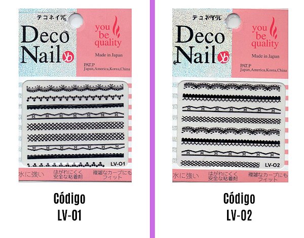 Adesivos 3D Renda Preta unha Diferentes Modelos