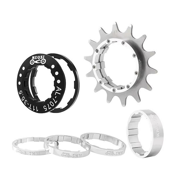 Catraca K7 Conversora Alum/aço 14 Dentes Prata Single Bike Mtb - Muqzi