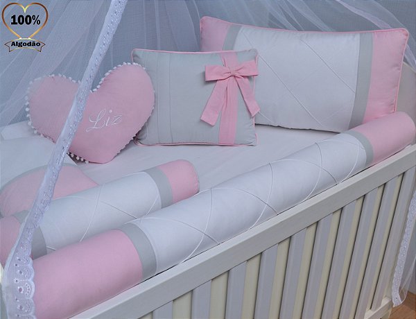 kit para berço menina rolinho