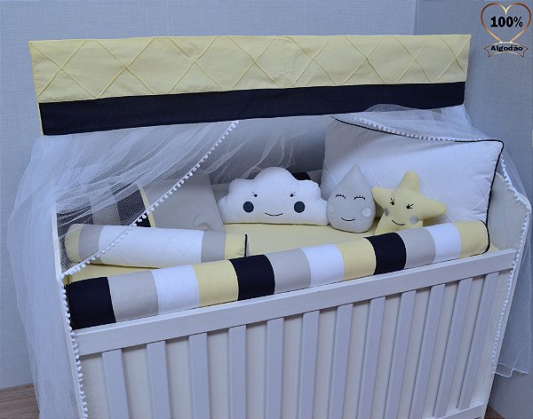 Kit berço 10 peças amarelo