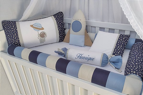 kit berço astronauta estrelas