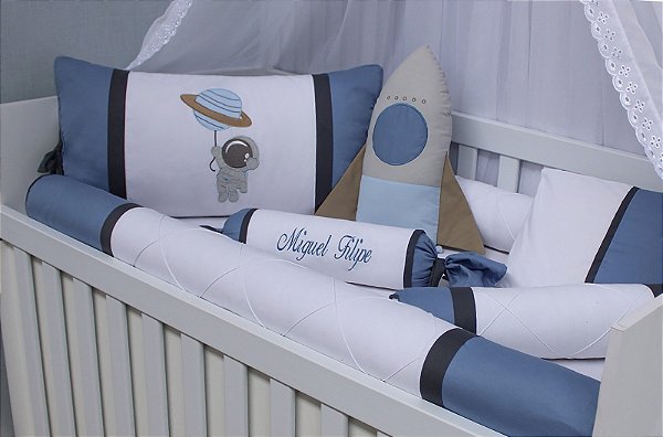 kit berço astronauta jeans