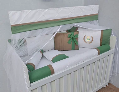 Kit berço verde oliva 9 peças