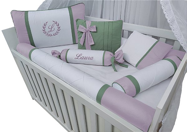 kit berço personalizado menina 100% algodão