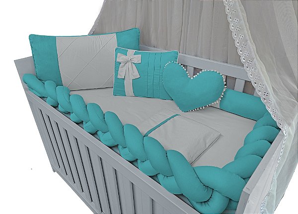 kit para berço tiffany e branco