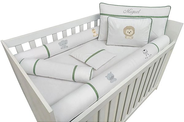 Kit Berço Rolinho Safari 100% Algodão Nana Enxoval