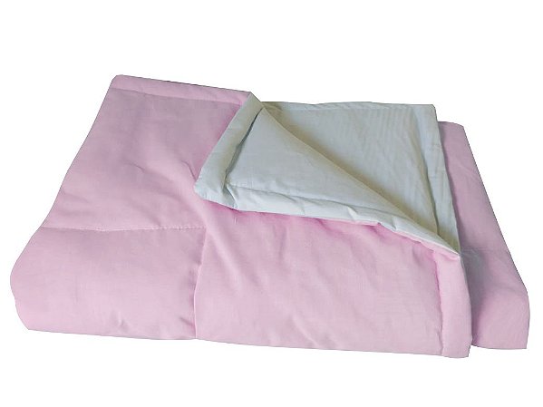 Edredom rosa e cinza