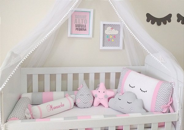 kit berço sonho rosa