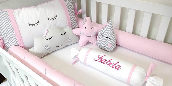 kit berço sonho rosa