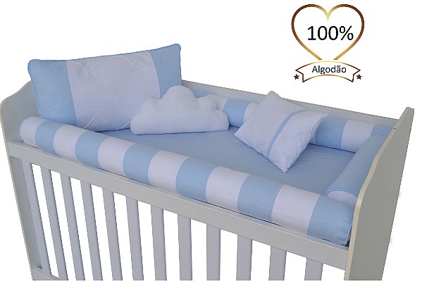 kit berço rolinho 100% algodão menino
