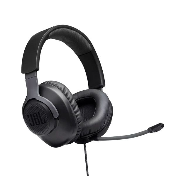 Fone de Ouvido Headset Quantum 100 Gamer com fio e microfone preto JBL JBLQUANTUM100BLK