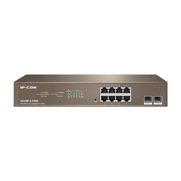 Switch PoE 8 portas Gigabit + 02 portas SFP G3310P-8-150W IP-COM