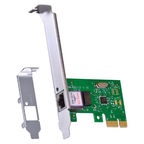 Placa De Rede 10/100/1000 Pci-e Prv1000e Com Suporte Low Profile Vinik