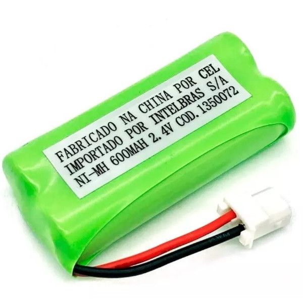 Bateria para telefone sem fio 2,4V Recarregável NI-MH 600MAH - 1350072 - Intelbras