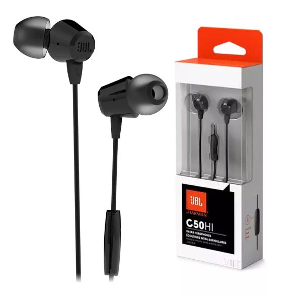 Fone de Ouvido Com Fio JBL C50HI Preto JBLC50HIBLK