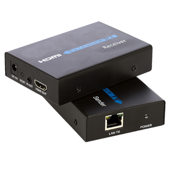 Extensor HDMI Extender Tx/Rx - Via Cabo de Rede Ate 60 Metros 1080p com Fonte SW31