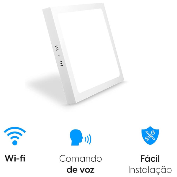 Luminária de Sobrepor Quadrada Inteligente18W 3000-6500K WIFI 48D18WSQWIFI Elgin
