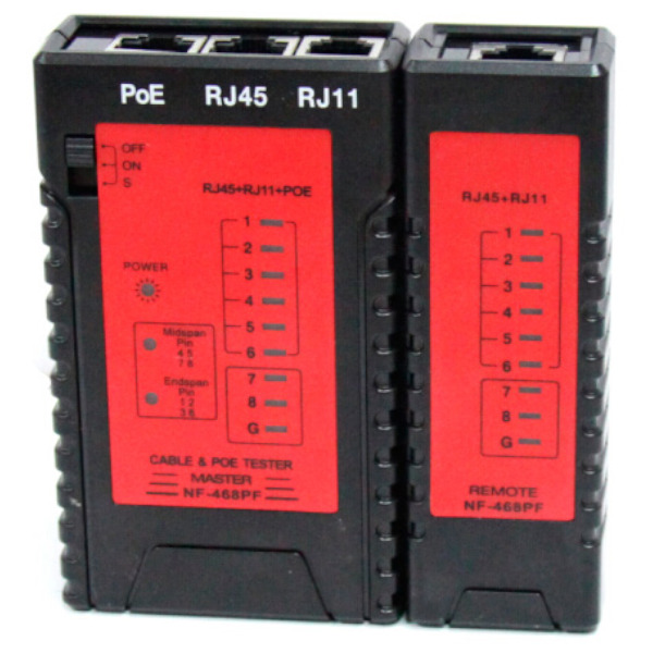 Testador de Cabo Rj45 + Rj11 + Poe WT-NF-468PF Seccon