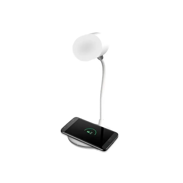 Luminária de Mesa LED Elgin Lumi Play Branca Com Bluetooth e Carregador por Indução 48LUMIPLAYB0