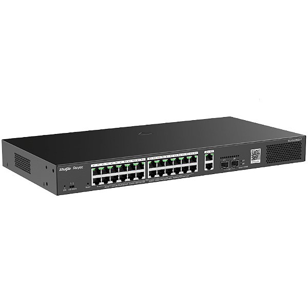 Switch PoE+ Gerenciável L2 Ruijie/Reyee RG-ES228GS-P 24 Portas PoE+ 2 RJ45 2 SFP Cloud Managed - 30690