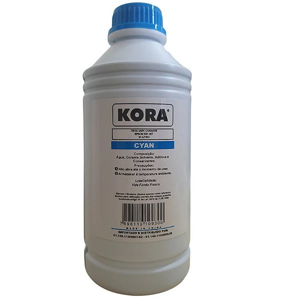 Refil de Tinta Ciano Universal Corante Masterprint Kora Compatível Com Epson 1 Litro 226030002