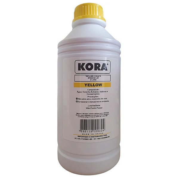 Refil de Tinta Amarelo Universal Corante Masterprint Kora Compatível Com Epson 1 Litro 226030004