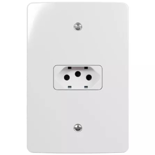 Conjunto 1 Tomada Padrão Brasileiro 2p+T 20a-250v 4x2 Branco Renova PA021363 Margirius
