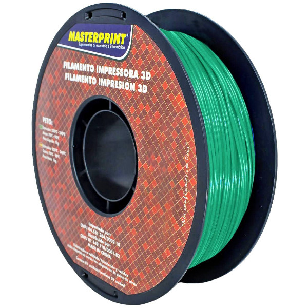 Filamento 3D PETG Verde Rolo 1kg (1.75mm) 231020005 Masterprint
