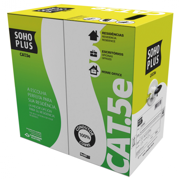 Cabo de Rede Lan U/UTP Cat5e 24AWG CMX 305m Azul 23200099 FURUKAWA Soho Plus