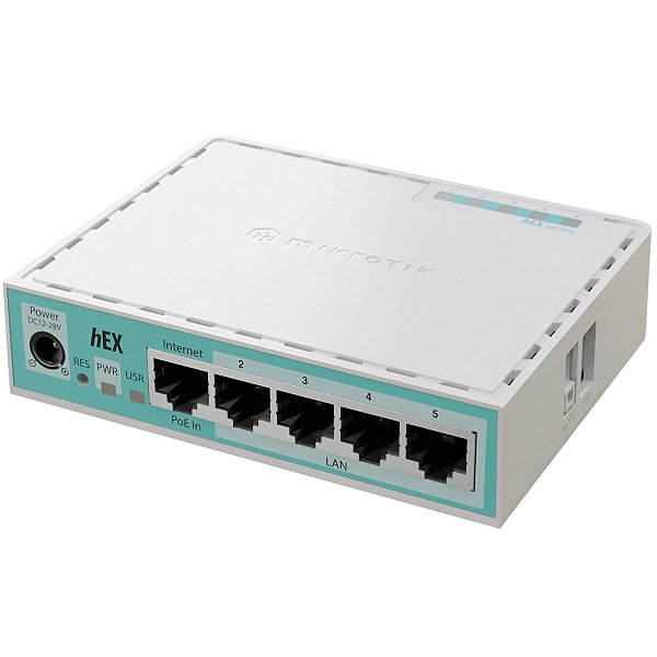Roteador MikroTik RouterBOARD hEX Refresh E50UG 5 Portas Gigabit RouterOS v7