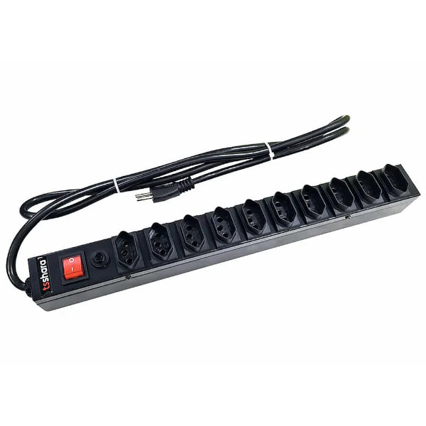 Filtro de Linha PDU TS-Shara com Proteção 10 Tomadas 20A Bivolt, Cabo 1,5m - Preto Metálico - Modelo 564