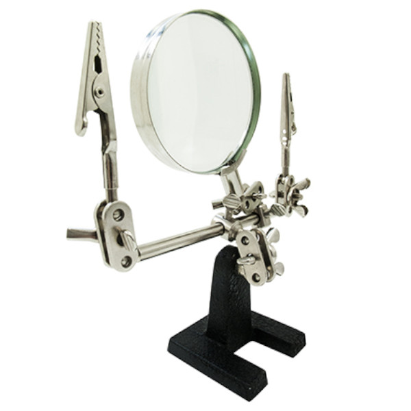 Lupa com Suporte e Pinça Hikari HL-S10 (HLS-10) 21B007 Aumento 3x Lente 60mm