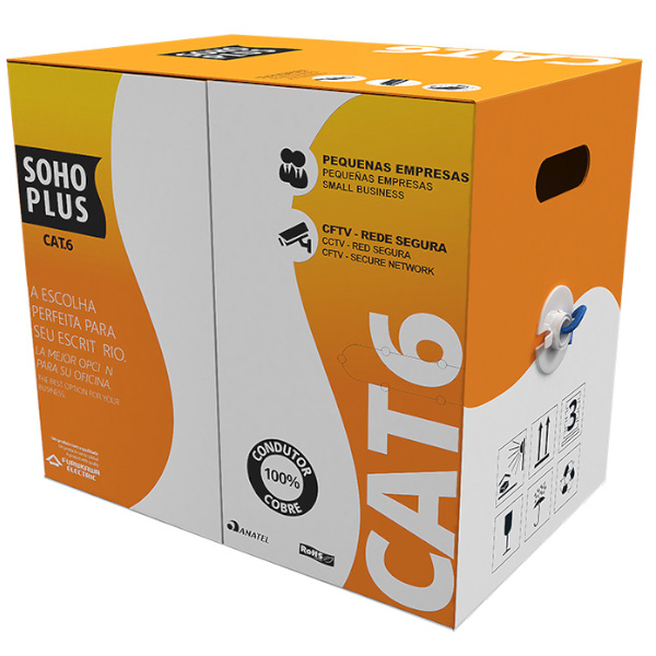 Cabo de Rede LAN UTP 4 Pares CAT6 CMX Azul 23400174 Furukawa SohoPlus Caixa 305m