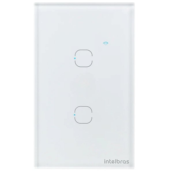 Interruptor Touch Smart Wi-Fi Intelbras EIW 1002 2 4850015 Teclas Branco Alexa Google