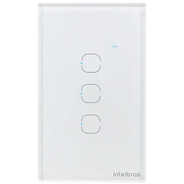 Interruptor Touch Smart Wi-Fi Intelbras 4850017 EWS 1003 3 Teclas Branco
