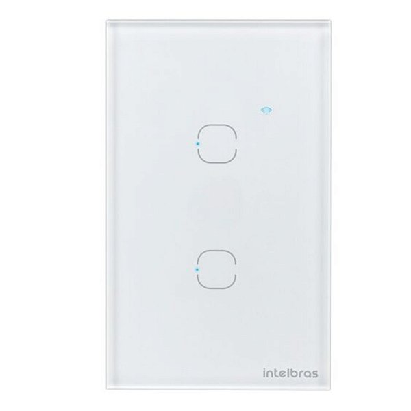 Interruptor Touch Smart Wi-Fi Intelbras 4850058 MIS 1002 2 Teclas Branco