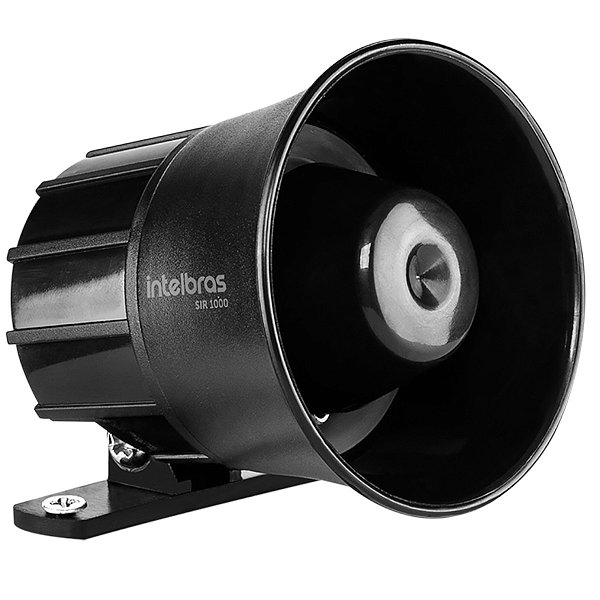 Sirene Piezoelétrica com Fio 105dB Intelbras SIR 1000 Preta - 4543545