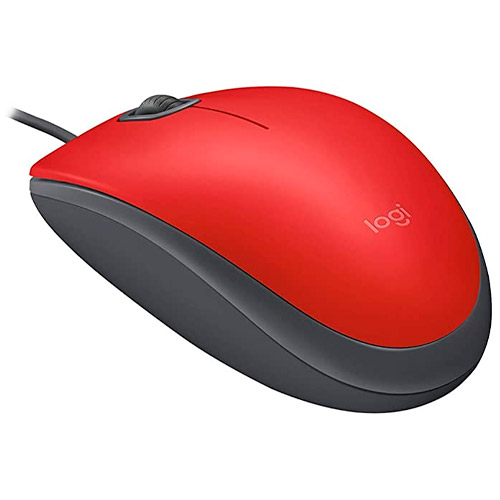 Mouse Logitech M110 Silent Clique Silencioso USB Vermelho Com Fio